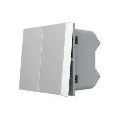 Перехресний (хрестовий) вимикач LIVOLO, 2-клавішний, сірий, модуль без рамки (VL-FCMM10A-1IP)