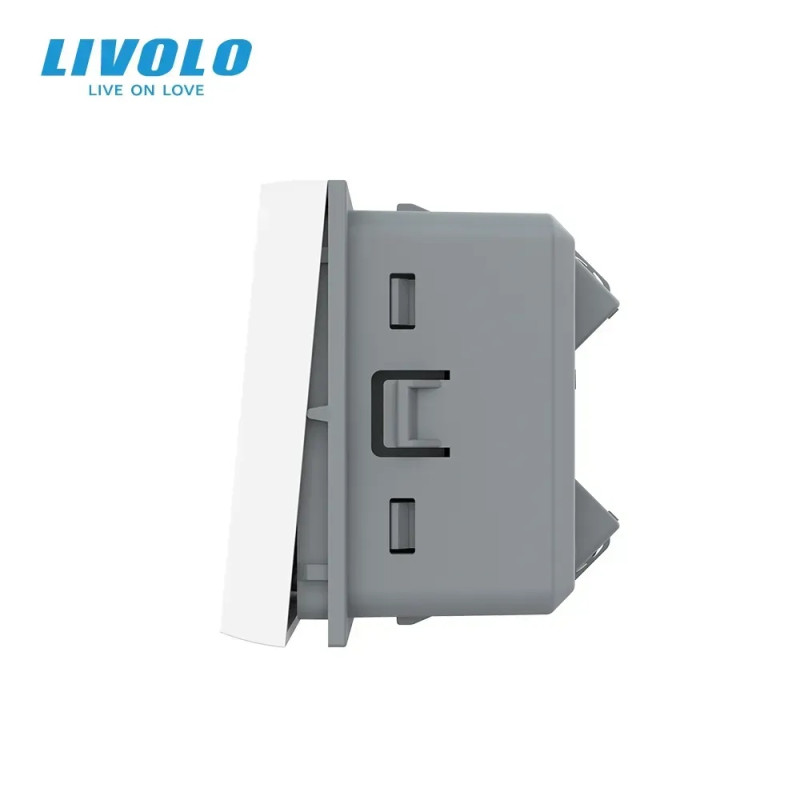 Перекрестный (крестовый) выключатель LIVOLO, белый, модуль без рамки (VL-FCMM10A-2WP)