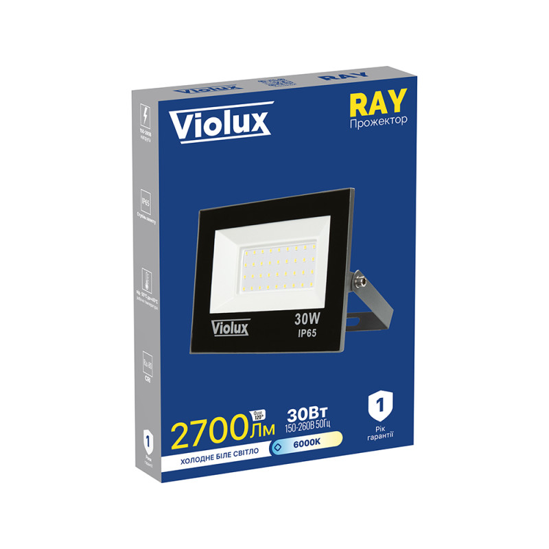 Прожектор LED Violux RAY 30W SMD 6000K 2700lm IP65 ( 420162 )