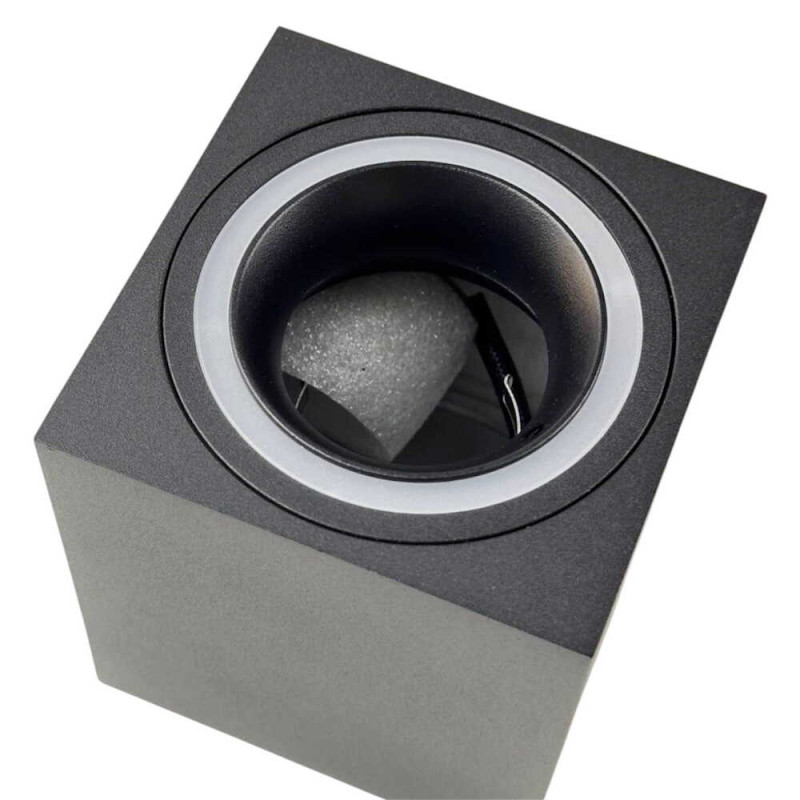 Светильник точечный накладной спот MANHATTAN-L 35W GU10 IP20 квадратный черный Violux ( 341101 )