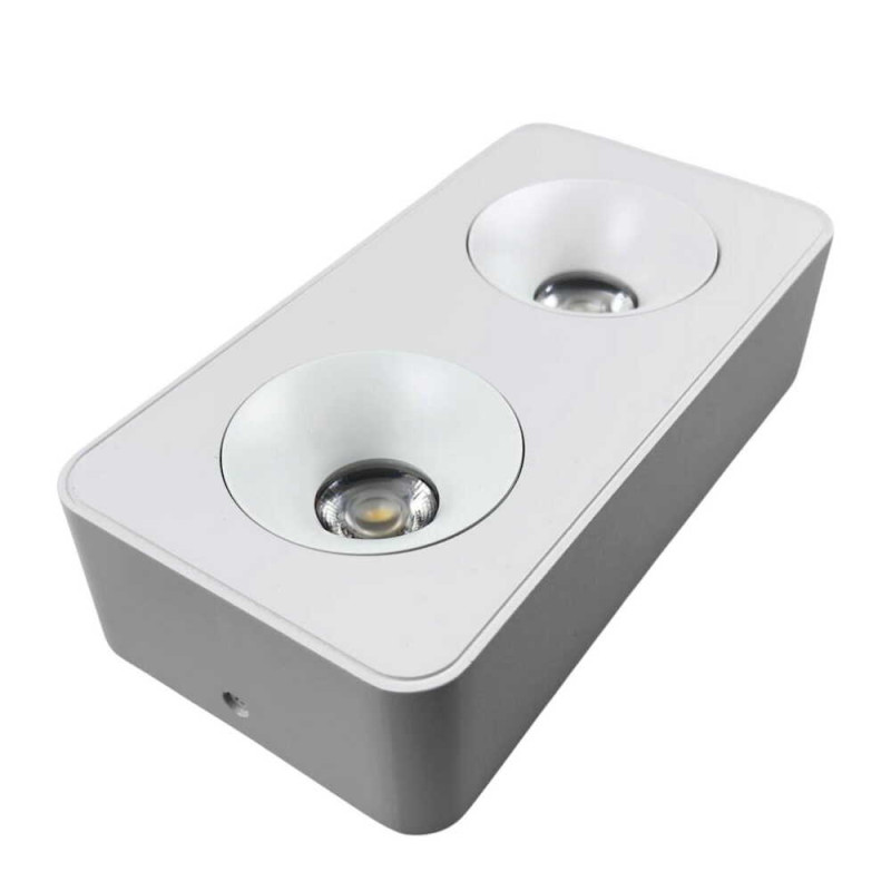 Светильник точечный накладной спот Violux SIDNEY-2L 20W 4000K 1800LM квадрат белый ( 330461 )