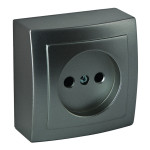 Розетка Nilson Themis антрацит 1-я без заземления ( 26161015 )