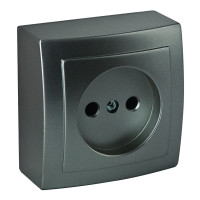 Розетка Nilson Themis антрацит 1-я без заземления ( 26161015 )