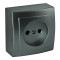 Розетка Nilson Themis антрацит 1-я без заземления ( 26161015 )