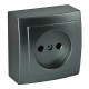 Розетка Nilson Themis антрацит 1-я без заземления ( 26161015 )