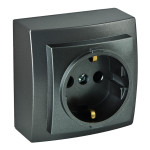 Розетка Nilson Themis антрацит 1-я с заземлением ( 26161017 )