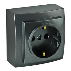 Розетка Nilson Themis антрацит 1-я с заземлением ( 26161017 )