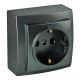 Розетка Nilson Themis антрацит 1-я с заземлением ( 26161017 )