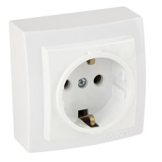 Розетка Nilson Themis белая 1-я с заземлением ( 26111017 )
