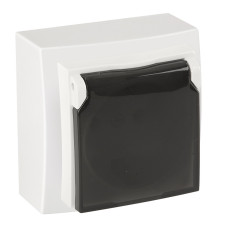 Розетка Nilson Themis белая 1-я с заземлением с крышкой ( 26111018 )