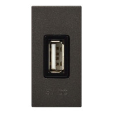 Розетка Zenit антрацит USB 1 мод. 2000мА (2CLA218520N1801)