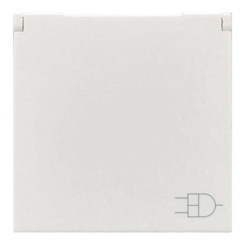 Розетка Zenit белая 1-я с/с со шт.с крышкой (мех.) (N2288.1 BL) 2CLA228810N1101