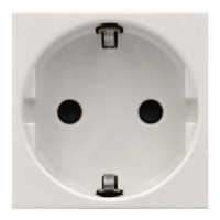Розетка Zenit белая 1-я с заземлением и защитными шторками ( 2CLA228800N1101 )