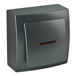 Выключатель Nilson Themis антрацит 1кл с подсветкой ( 26161002 )