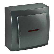 Выключатель Nilson Themis антрацит 1кл с подсветкой ( 26161002 )