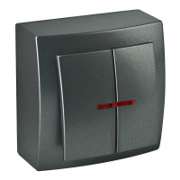 Выключатель Nilson Themis антрацит 2кл с подсветкой ( 26161004 )