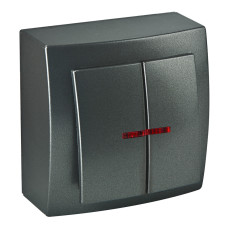 Выключатель Nilson Themis антрацит 2кл с подсветкой ( 26161004 )