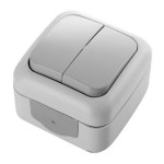 Выключатель VI-KO Palmiye 2кл накладной IP54 серый 90555502