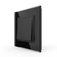 Одноклавишный перекрестный выключатель LIVOLO черное матовое стекло