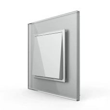 Одноклавишный перекрестный выключатель LIVOLO серое матовое стекло