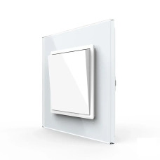 Одноклавишный проходной выключатель LIVOLO белое матовое стекло