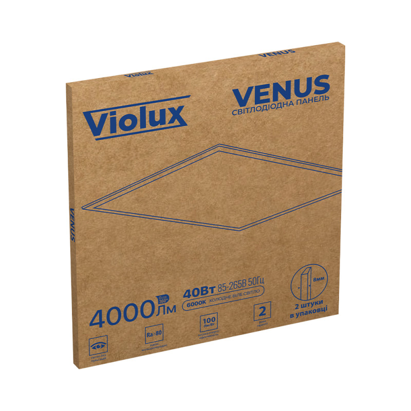 Светильник LED панель VENUS 40Вт 6000К 600х600мм Violux ( 350032 )