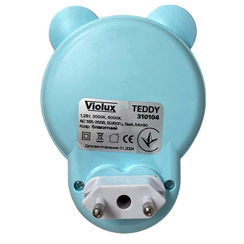 Ночник LED TEDDY 1,2W с голубой кнопкой VIOLUX 310104