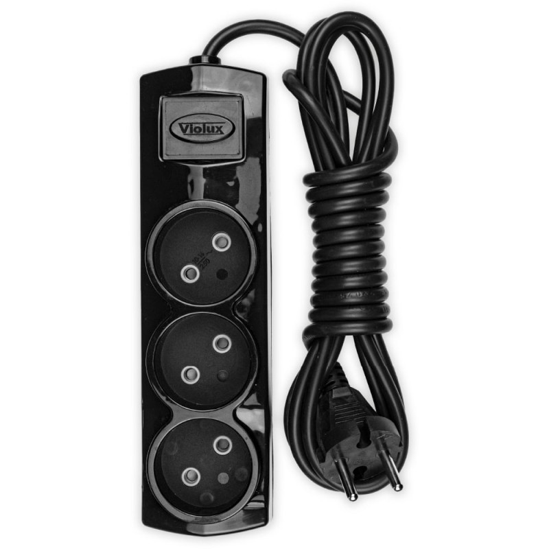 Удлинитель Violux 3р 3м без заземления черный (920480)