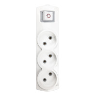 Колодка Violux 3-я без заземления с выключателем ( 910170 )