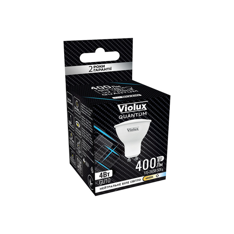 Светодиодная лампа QUANTUM MR16 4W GU10 4000K Violux 812210