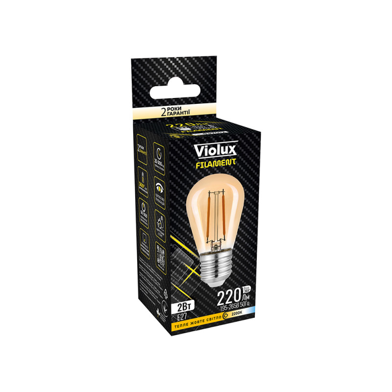 Лампа LED FILAMENT S14 2W E27 2200K VIOLUX ( 837012 )