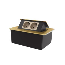 Мебельная розетка двойная LIVOLO золотая, встроенная в столешницу, для кухни/офиса/конференц-зала, выдвижение