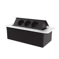 Мебельная розетка тройная LIVOLO белая, встроенная в столешницу, для кухни/офиса/конференц-зала, выдвижная