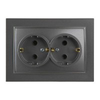 Розетка Nilson Thor антрацит 2-я с заземлением ( 27161025 )