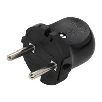 Вилка штепсельная VIKO без заземления черная ( 90305410 )