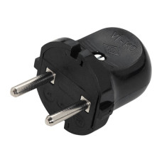 Вилка штепсельная VIKO без заземления черная ( 90305410 )