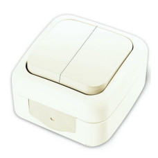 Выключатель VI-KO Palmiye 2кл накладной IP54 белый 90555402