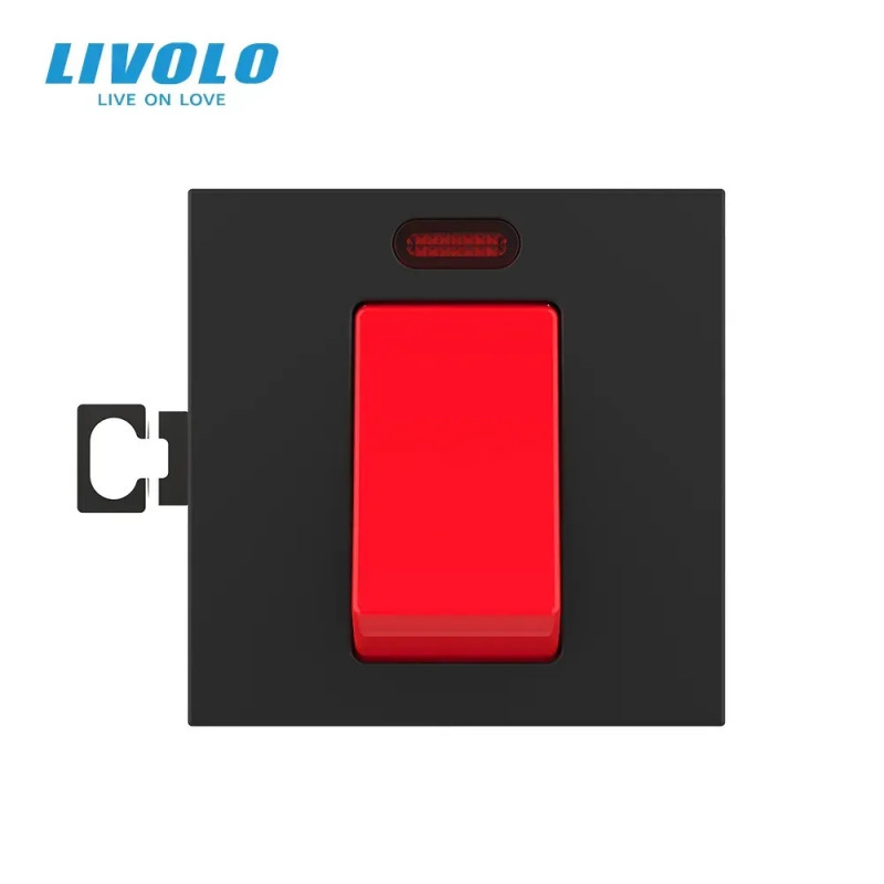 Мастер выключатель LIVOLO, черный, 20А 230В, модуль без рамки (VL-FCMKV20A-2BP)