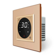 Комплект управления водяным теплым полом LIVOLO золотое стекло (VL-C7FCQ1-D88H3142-2AP)