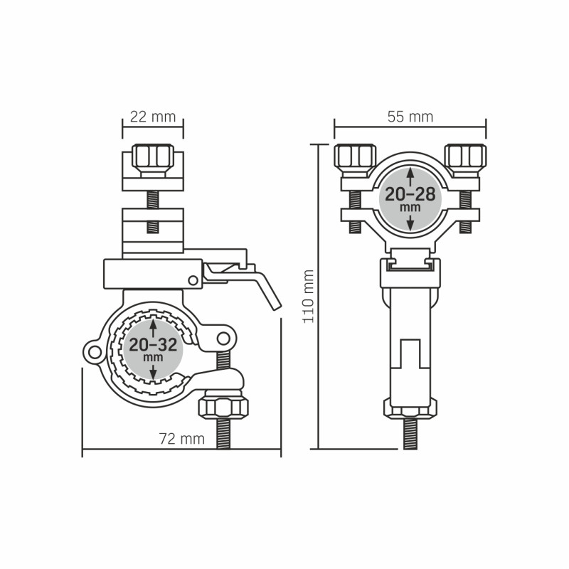 Велосипедный держатель для фонариков универсальный VIDEX (VLF-ABH-287)