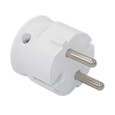 Вилка без заземления угловая штепсельная NX1003 NEOMAX белая