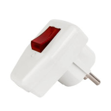 Вилка штепсельная LXL 127 с заземлением и выключателем