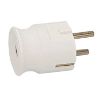 Вилка штепсельная с заземлением и прямым вводом провода NX1001 NEOMAX белая