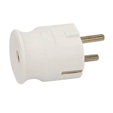 Вилка штепсельная с заземлением и прямым вводом провода NX1001 NEOMAX белая
