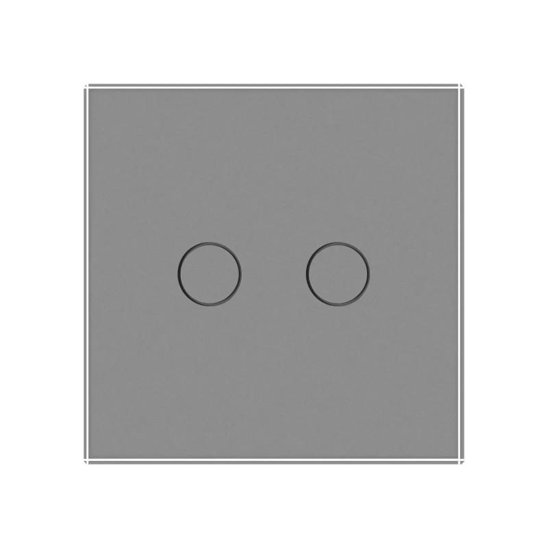 Комплект бездротовий сенсорний вимикач з реле 2 канали Livolo сірий скло (VL-XR008-I/FC2Z2-2G)