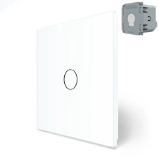 Комплект беспроводной сенсорный выключатель из реле Livolo белое стекло (VL-XR007-W/FC1Z2-2G)