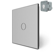 Комплект беспроводной сенсорный выключатель из реле Livolo серое стекло (VL-XR007-I/FC1Z2-2G)