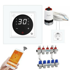 Комплект дистанционного управления водяным теплым полом LIVOLO белый, матовая стеклянная рамка