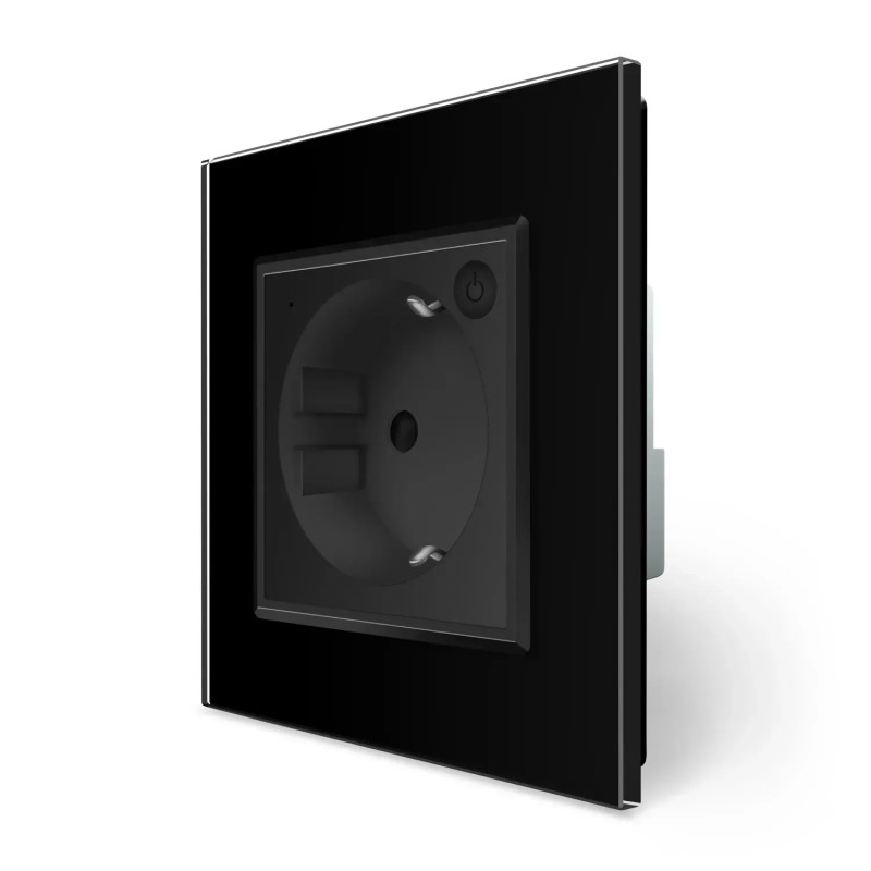 Комплект дистанційного керування водяною теплою підлогою LIVOLO чорний, матова скляна рамка
