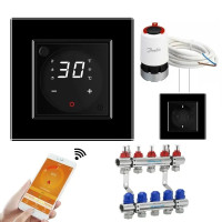 Комплект дистанционного управления водяным теплым полом LIVOLO черное стекло (VL-C7FCEZ-TC16AZ-2BP)